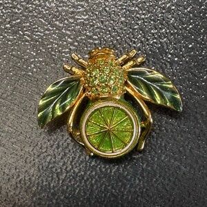 VINTAGE JOAN RIVERS LIME BEE PIN